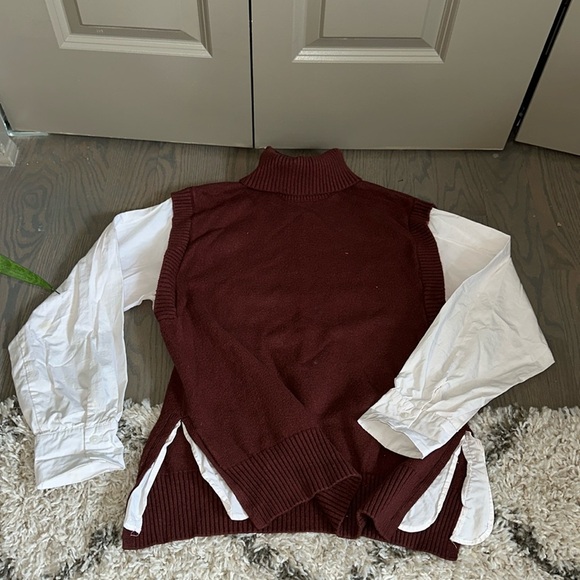 Mixed media sweater/shirt - Picture 1 of 6